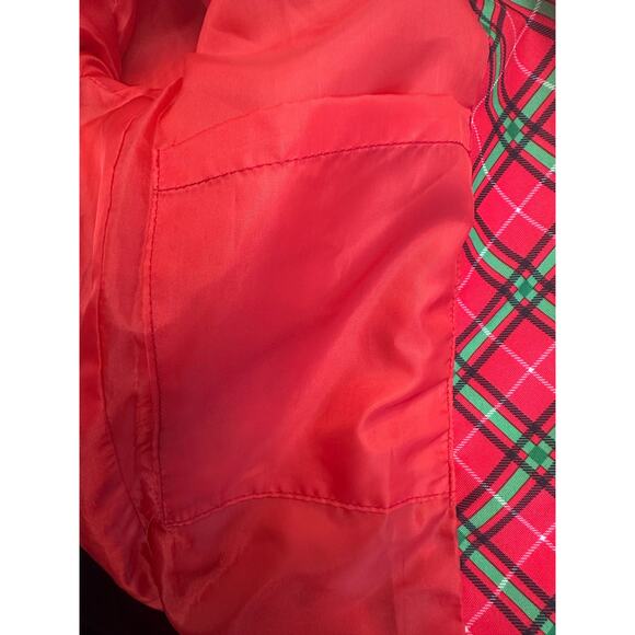 Ugly Christmas Sport Coat Jacket Blazer Bows Plaid Black Red Men's Small (34-36) - Picture 7 of 9